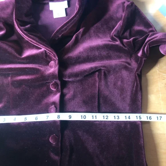 VTG Velvet Maxi Dress Womens M Burgandy Whimsigoth Dark Fairy Academia Victorian - Picture 8 of 8